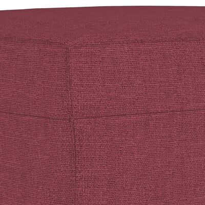 vidaXL 3-dijelni set sofa s jastucima crvena boja vina od tkanine