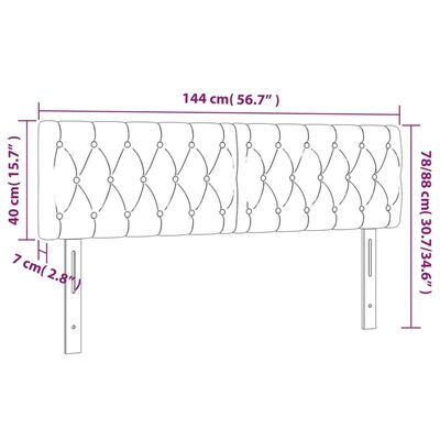 vidaXL Uzglavlja 2 kom svjetlosiva 72x7x78/88 cm od tkanine