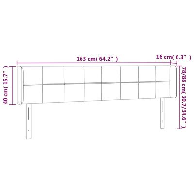 vidaXL LED uzglavlje krem 163x16x78/88 cm od tkanine