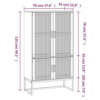 vidaXL Visoka komoda crna 70 x 35 x 125 cm od konstruiranog drva