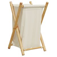 vidaXL Košara za rublje krem bijela 41,5 x 36 x 63,5 cm od bambusa