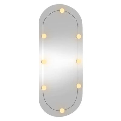 vidaXL Zidno ogledalo s LED svjetlima 45 x 100 cm stakleno ovalno