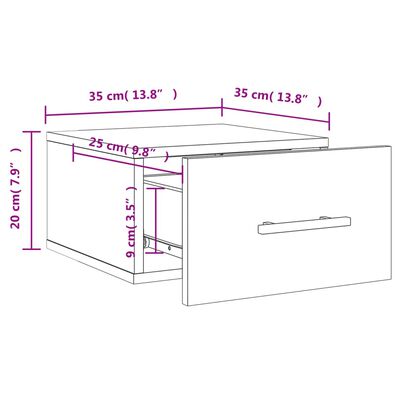 vidaXL Zidni noćni ormarići 2 kom bijeli 35 x 35 x 20 cm