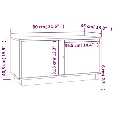 vidaXL TV ormarić Crna 80 x 35 x 40,5 cm od masivne borovine