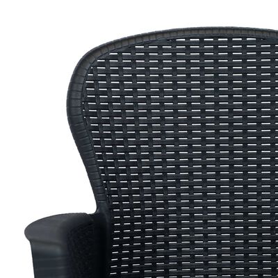 vidaXL 3-dijelni bistro set od plastike s izgledom ratana antracit