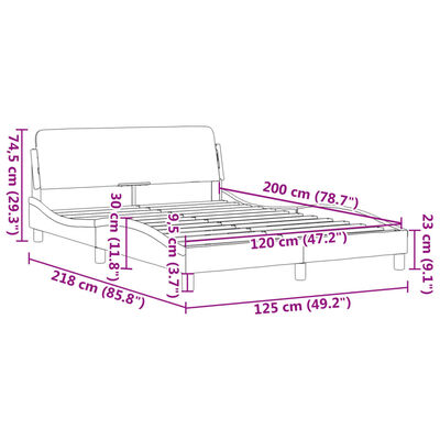 vidaXL Okvir za krevet s uzglavljem tamnozeleni 120x200 cm baršunasti