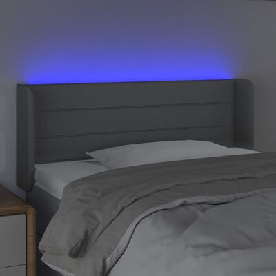 vidaXL LED uzglavlje svjetlosivo 83x16x78/88 cm od tkanine