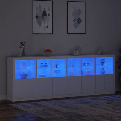 vidaXL Komoda s LED svjetlima bijela 283x37x100 cm