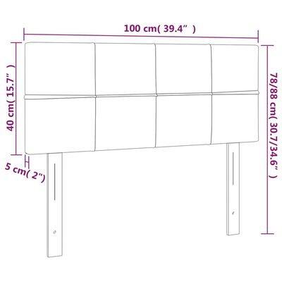 vidaXL LED uzglavlje svjetlosivo 100x5x78/88 cm baršunasto