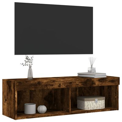 vidaXL TV ormarić s LED svjetlima boja dimljenog hrasta 100x30x30 cm