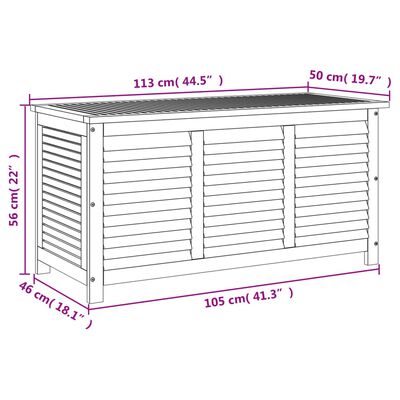 vidaXL Vrtna kutija za pohranu s rešetkama 113x50x56 cm drvo bagrema