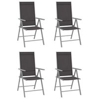 vidaXL Sklopive vrtne stolice 4 kom od tekstilena crne