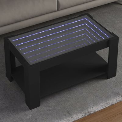 vidaXL Stolić za kavu LED crni 93x53x45 cm od konstruiranog drva