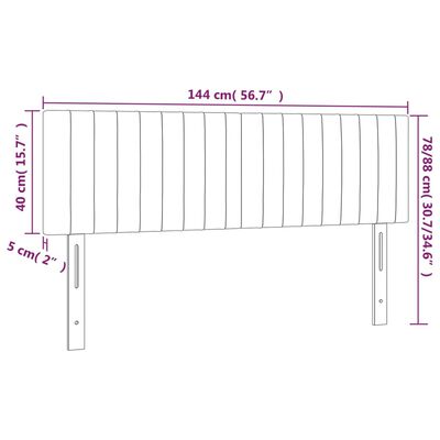 vidaXL Uzglavlja 2 kom svjetlosiva 72 x 5 x 78/88 cm od tkanine