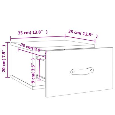 vidaXL Zidni noćni ormarići 2 kom Siva betona 35 x 35 x 20 cm