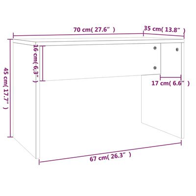 vidaXL Set toaletnog stolića sjajni bijeli 86,5x35x136 cm