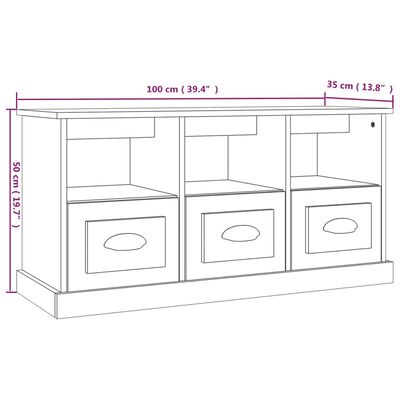 vidaXL TV ormarić bijeli 100 x 35 x 50 cm od konstruiranog drva