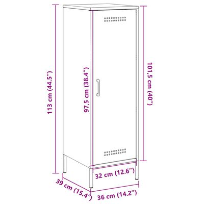 vidaXL Visoka komoda maslinastozelena 36 x 39 x 113 cm čelična