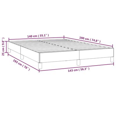 vidaXL Okvir za krevet svjetlosivi 140x190 cm baršunasti