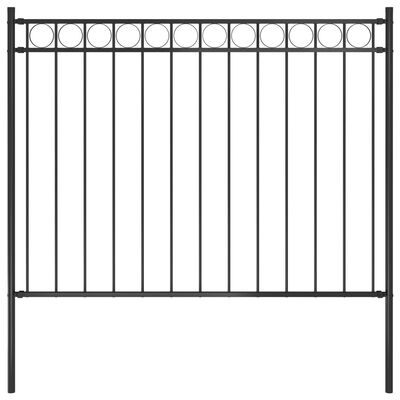 vidaXL Vrtna ograda čelična 1,7 x 1,2 m crna