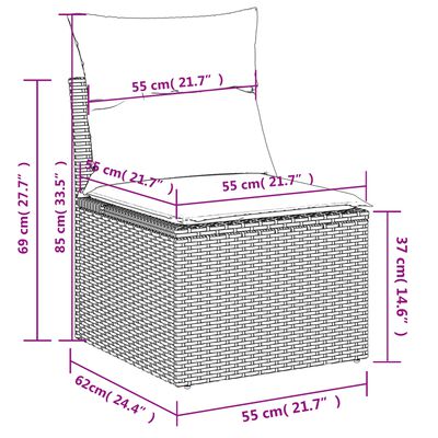 vidaXL 6-dijelni set vrtnih sofa od poliratana s jastucima sivi