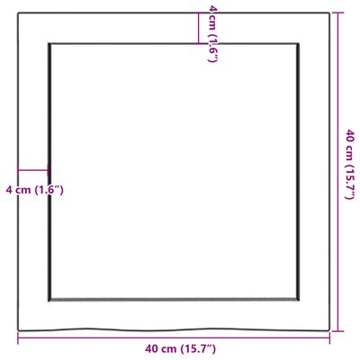 vidaXL Zidna polica tamnosmeđa 40x40x(2-4) cm od obrađene hrastovine