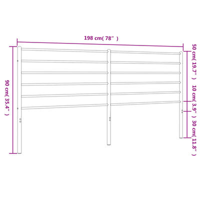 vidaXL Metalno uzglavlje bijelo 193 cm