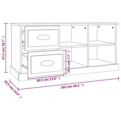 vidaXL TV ormarić crni 102x35,5x47,5 cm od konstruiranog drva