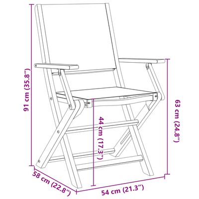 vidaXL 3-dijelni bistro set od tkanine i masivnog drva krem bijelim