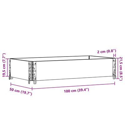 vidaXL Vrtna sadilica siva 100x50 cm od masivne borovine