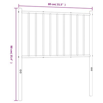 vidaXL Metalno uzglavlje crno 75 cm