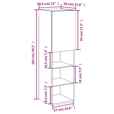 vidaXL TV ormarići s LED svjetlima 2 kom bijeli 30,5 x 30 x 102 cm