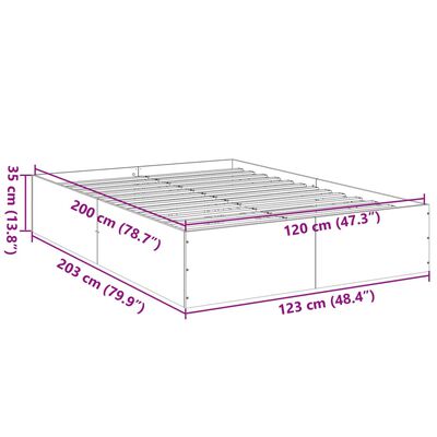 vidaXL Okvir kreveta smeđa boja hrasta 120x200 cm konstruirano drvo