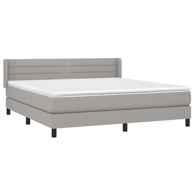 vidaXL Krevet box spring s madracem svjetlosiva 160x200 cm tkanina