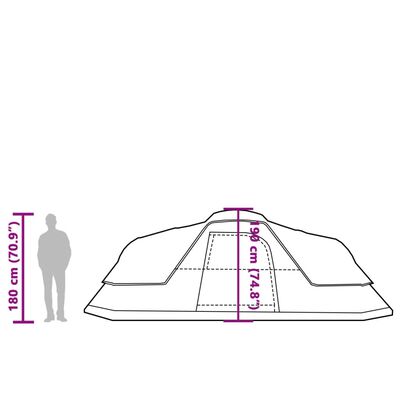 vidaXL Kupolasti obiteljski šator za 9 osoba plavi vodootporni
