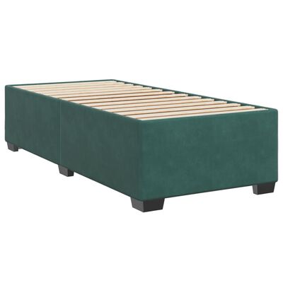 vidaXL Box spring krevet s madracem tamnozeleni 90x190 cm baršunasti