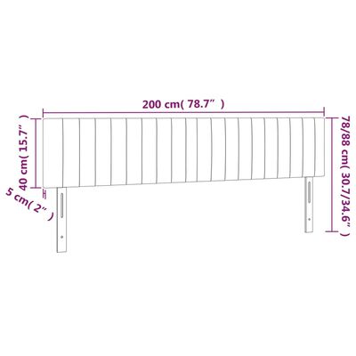 vidaXL LED uzglavlje tamnosivo 200x5x78/88 cm od tkanine