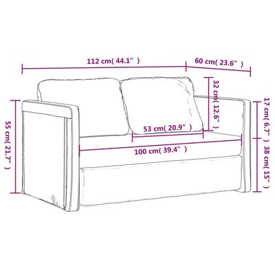 vidaXL Podni kauč na razvlačenje 2-u-1 plavi 112x174x55 cm od tkanine