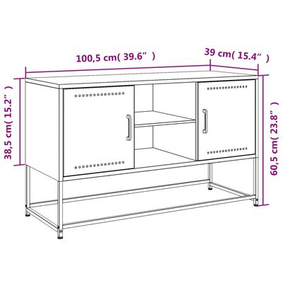 vidaXL TV ormarić ružičasti 100,5x39x60,5 cm čelični