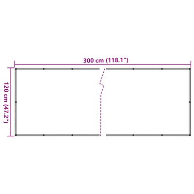 vidaXL Balkonski zaslon za privatnost s izgledom biljke 300x120 cm PVC