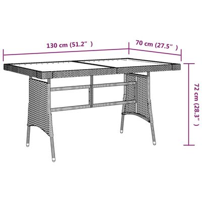 vidaXL Vrtni stol crni 130x70x72 cm poliratan i masivno bagremovo drvo