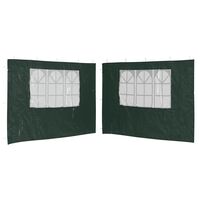 vidaXL Bočni zid za šator s prozorom 2 kom PE zeleni