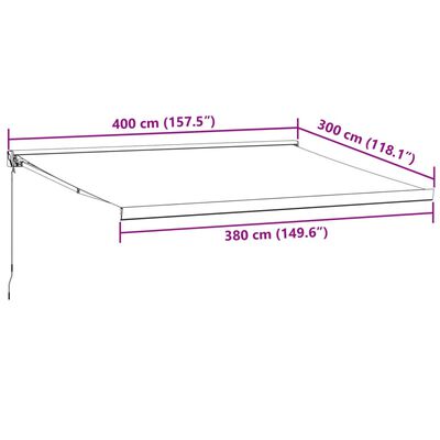 vidaXL Tenda na ručno uvlačenje smeđa 400 x 300 cm