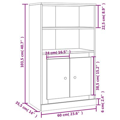 vidaXL Visoka komoda sjajna bijela 60x35,5x103,5 cm konstruiranog drva