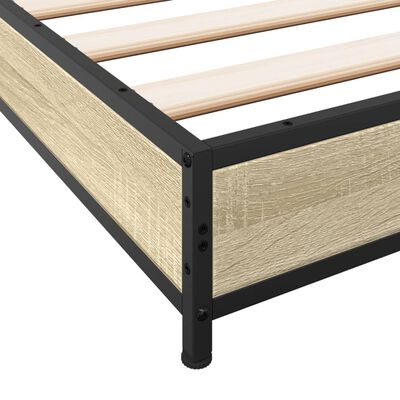 vidaXL Okvir za krevet boja hrasta 90x190 cm konstruirano drvo i metal