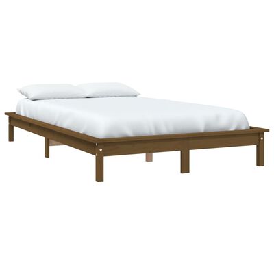 vidaXL Okvir za krevet od borovine boja meda 135x190 cm bračni