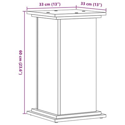 vidaXL Stalak za biljke boja hrasta 33x33x60 cm konstruirano drvo