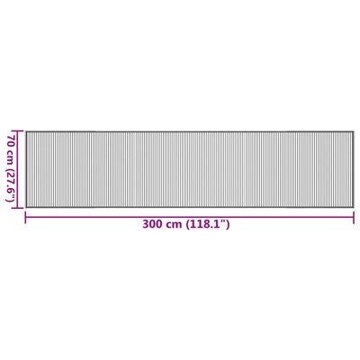 vidaXL Tepih pravokutni crni 70 x 300 cm od bambusa