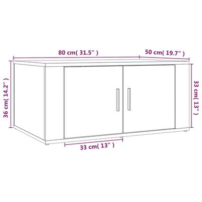 vidaXL Stolić za kavu crni 80 x 50 x 36 cm od konstruiranog drva