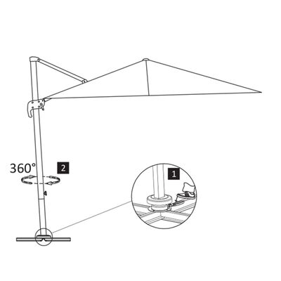 vidaXL Konzolni vrtni suncobran i aluminijski stup 300x300cm smeđesivi